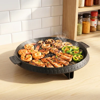 Gambar Culinart Joy Wajan Panggang Round Aluminium 32 cm - Hitam