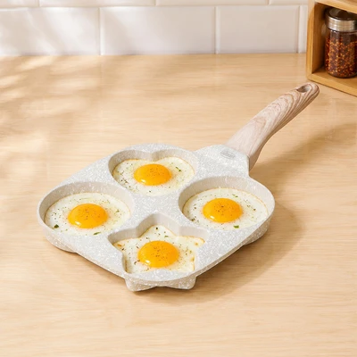 Gambar Culinart Wajan Penggorengan Telur 4 Cetakan Shape Round Aluminium - Krem