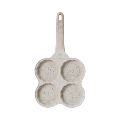 Gambar Culinart Wajan Penggorengan Telur 4 Cetakan Animal Round Aluminium - Krem