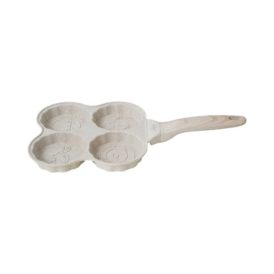 Gambar Culinart Wajan Penggorengan Telur 4 Cetakan Animal Round Aluminium - Krem