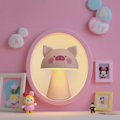 Gambar Eglare Lampu Meja LED 3 Watt 1200mAh Rechargeable Piggy - Pink