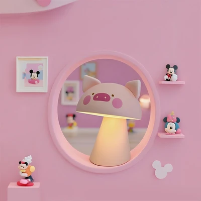 Gambar Eglare Lampu Meja LED 3 Watt 1200mAh Rechargeable Piggy - Pink
