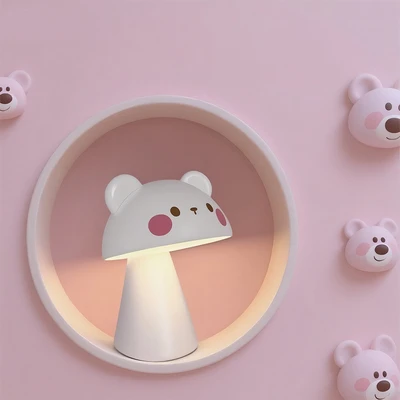 Gambar Eglare Lampu Meja LED 3 Watt 1200mAh Rechargeable Bear - Putih