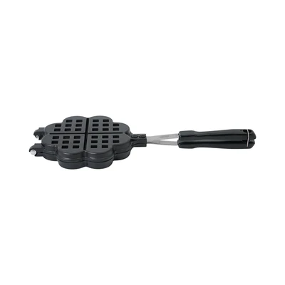 Gambar Culinart Cetakan Waffle Four Leaf Clover Aluminium - Abu-Abu