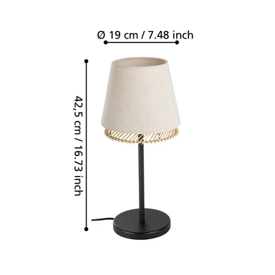 Gambar Eglo Tabley Lampu Meja E27 - Cokelat Natural