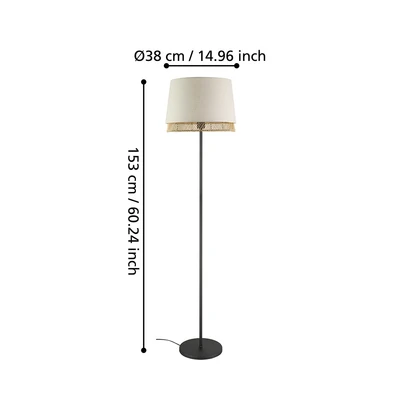 Gambar Eglo Tabley Lampu Lantai E27 - Cokelat Natural