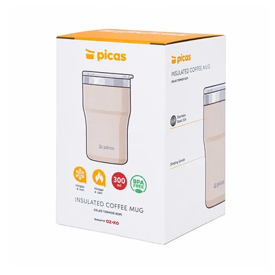 Gambar Picas Sippy Mug Vacuum Flask Stainless Steel 300 ml - Krem Beige