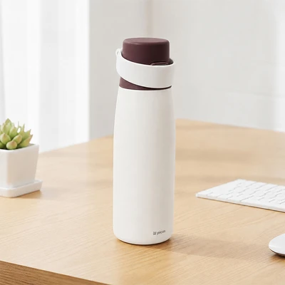Gambar Picas Carry Vacuum Flask Stainless Steel Dengan Handle 900 ml - Cokelat Beige