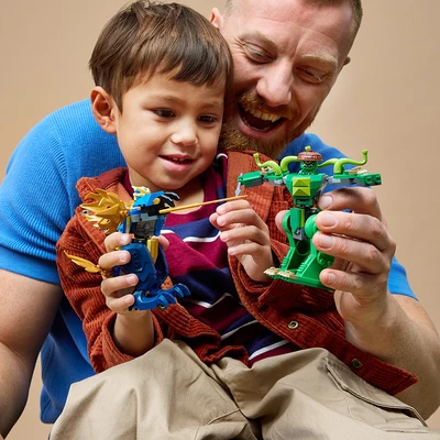 Gambar LEGO Ninjago Jays Dragon Mech Fight Set 107 Pcs 71853 - Hijau/biru