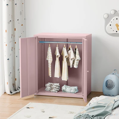 Gambar Informa Paris Lemari Pakaian Anak Metal 2 Pintu Dengan Hanger - Pink