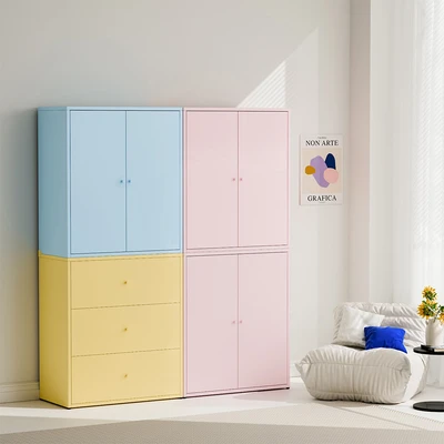 Gambar Informa Paris Lemari Pakaian Anak Metal 2 Pintu Dengan Rak - Pink