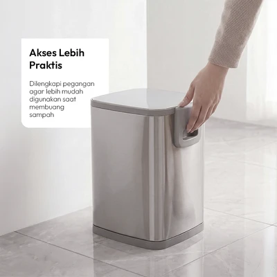 Gambar Eko Stella X Tempat Sampah Pedal Stainless Steel 12 Liter - Silver