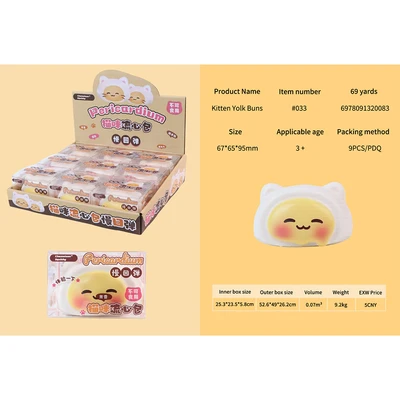 Gambar Kiddy Fun Bonjor Squishy Kitten Yolk Buns - Putih/Kuning