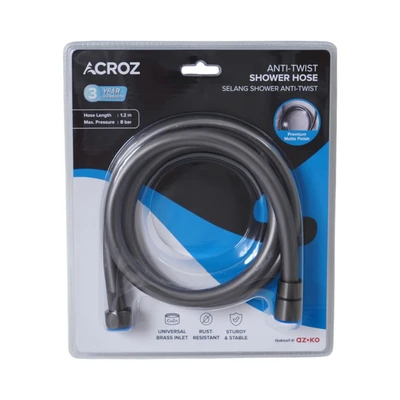 Gambar Acroz Selang Shower Anti Twist Matte 1.2 Meter - Abu-abu Gumetal