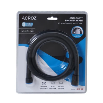 Gambar Acroz Selang Shower Anti Twist Matte 1.2 Meter - Hitam