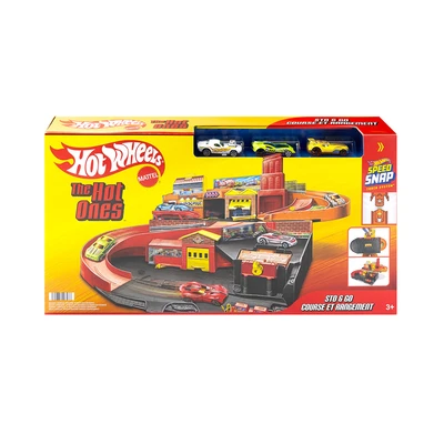 Gambar Hot Wheels The Hot Ones Playset Sto & Go Course Et Rangement - Mix