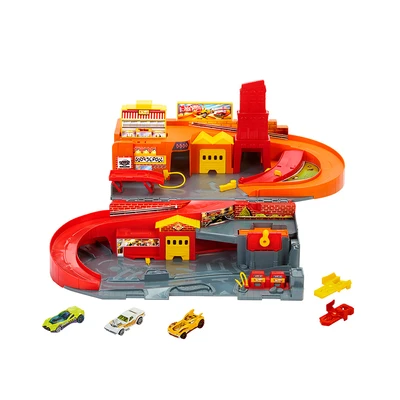 Gambar Hot Wheels The Hot Ones Playset Sto & Go Course Et Rangement - Mix