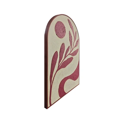 Gambar Informa Lukisan Kanvas Handmade & Print Arch Leaves 82.6x122.6 cm - Cokelat