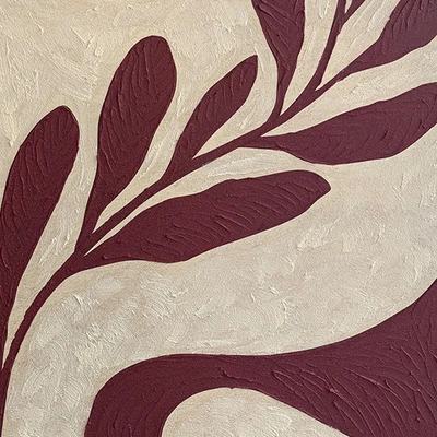 Gambar Informa Lukisan Kanvas Handmade & Print Arch Leaves 82.6x122.6 cm - Cokelat