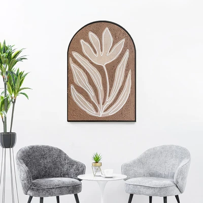 Gambar Informa Lukisan Kanvas Handmade & Print Arch Flower 82.6x122.6 cm - Cokelat
