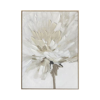 Gambar Informa Lukisan Kanvas Handmade & Print Flower 82.6x122.6 cm - Krem
