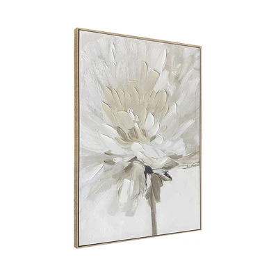Gambar Informa Lukisan Kanvas Handmade & Print Flower 82.6x122.6 cm - Krem
