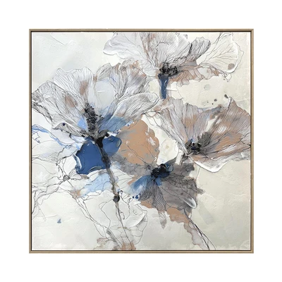 Gambar Informa Lukisan Kanvas Handmade & Print Flower 102.6x102.6 cm - Mix