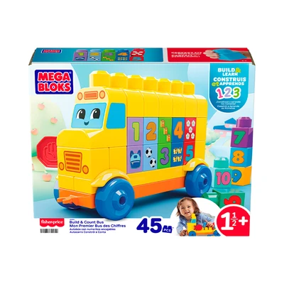 Gambar Mega Bloks Build & Count Bus Set 45 Pcs - Mix