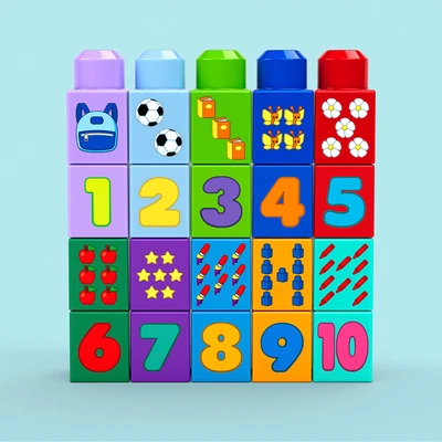 Gambar Mega Bloks Build & Count Bus Set 45 Pcs - Mix