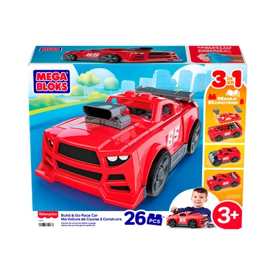 Gambar Mega Bloks Build & Go Race Car Set 26 Pcs - Merah