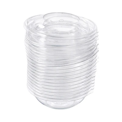 Gambar Culinart Wadah Makanan Sekali Pakai Round Plastik 710 ml Set 12 pcs Transparan