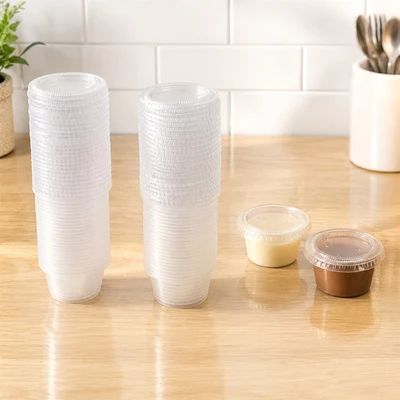 Gambar Culinart Wadah Saus Plastik Sekali Pakai Dengan Tutup 59 ml Set 50 pcs Transparan