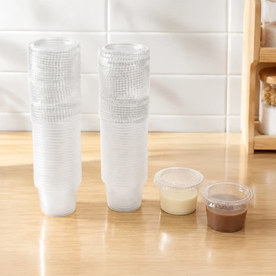 Gambar Culinart Wadah Saus Plastik Sekali Pakai Dengan Tutup 88 ml Set 50 pcs Transparan