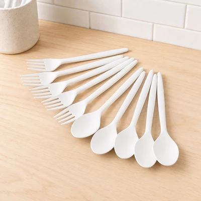 Gambar Culinart Alat Makan Sekali Pakai Set 20 pcs - Putih