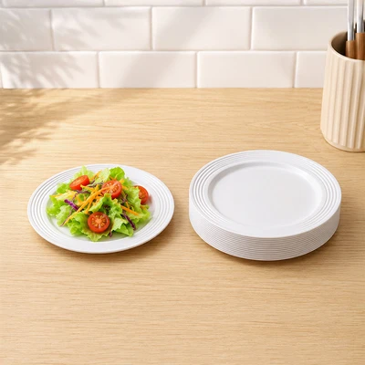Gambar Culinart Piring Sekali Pakai Round Plastik 15.2 cm Set 12 pcs - Putih