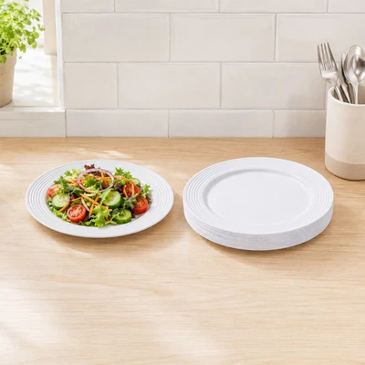 Gambar Culinart Piring Sekali Pakai Round Plastik 19 cm Set 12 pcs - Putih