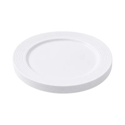Gambar Culinart Piring Sekali Pakai Round Plastik 22.8 cm Set 12 pcs - Putih