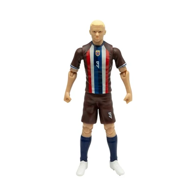 Gambar Top Gear Banbo Sockers Action Figure Erling Haaland Norway 20 cm - Cokelat
