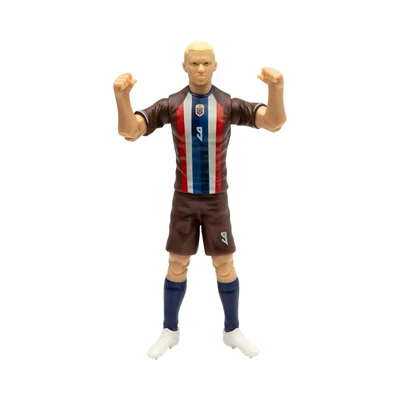 Gambar Top Gear Banbo Sockers Action Figure Erling Haaland Norway 20 cm - Cokelat