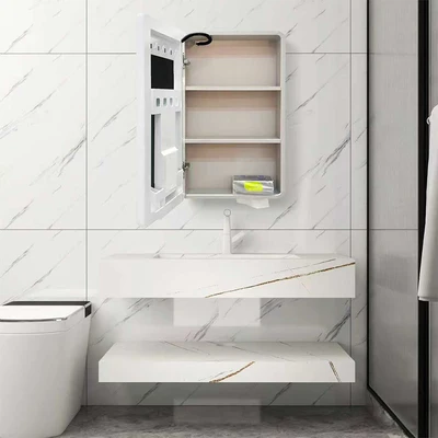 Gambar Informa Diego Kabinet Dinding Kamar Mandi Dengan Cermin LED 40x65x13 cm - Krem Beige