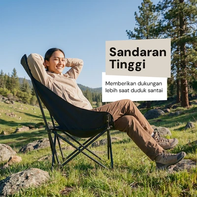 Gambar Montec Kursi Lipat Sandaran Tinggi - Hitam