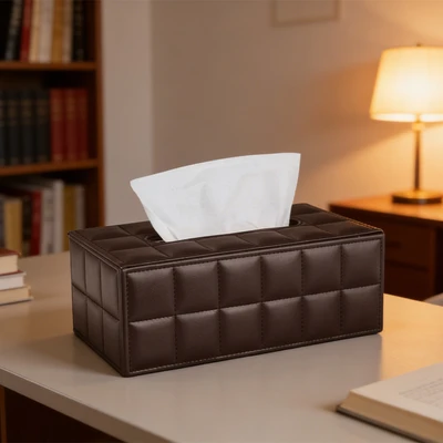 Gambar Stora Kotak Tisu Cubic 25x14x10.5 cm - Cokelat