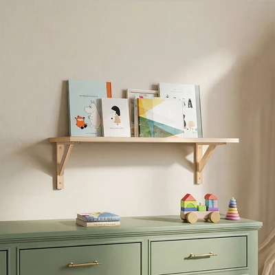 Gambar Stora Bracket Siku Rak Dinding Kayu 20x20 cm Set 2 pcs - Cokelat Oak