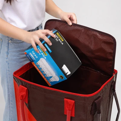 Gambar Azko Flexicart Troli Belanja Plastik PP Dengan Roda 40x30x50 cm - Merah