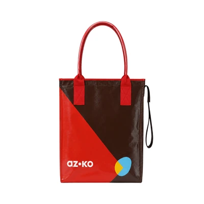 Gambar Azko Flexicart Troli Belanja Plastik PP Dengan Roda 40x30x50 cm - Merah
