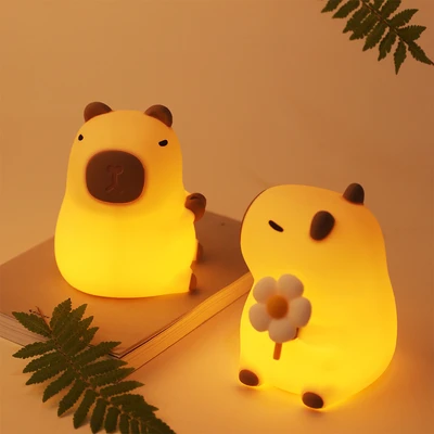 Gambar Eglare Lampu Tidur LED Rechargeable 2.5 Watt Capybara Flo - Cokelat