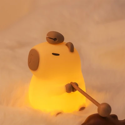 Gambar Eglare Lampu Tidur LED Rechargeable 2.5 Watt Capybara Stick - Cokelat