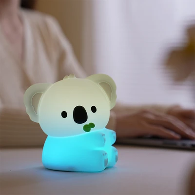 Gambar Eglare Lampu Tidur LED Rechargeable 2.5 Watt 3000K/RGB Koala - Abu-Abu