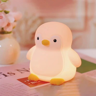 Gambar Eglare Lampu Tidur LED Rechargeable 2.5 Watt 3000K/RGB Penguin - Biru