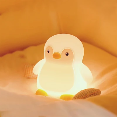 Gambar Eglare Lampu Tidur LED Rechargeable 2.5 Watt 3000K/RGB Penguin - Biru